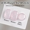 Double Rhythm 15ML Gel Polish Jelly Sheer Pastel Light Milky Color 1 PC 0.53 OZ Bottle Nail Polish Art Salon at Home for Women Girls (Violet Pink-B-A1314)