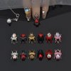 Halloween Nail Charms 12PCS Halloween Spider Nail Art Rhinestone 3D Metal Resin Spider Nail Art Charms Jewels for Acrylic Nails Halloween Nail Gems Nail Art Supplies for Halloween Nail Art Decorations