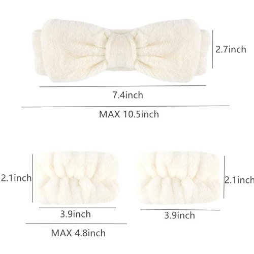 Garcan Face Wash Headband and Wristband Set, Skincare Headbands Spa Headband Wrist Towels for Washing Face with Face Washing Wristbands,Washing Face Absorbent Spa Wristbands Wrist 6PCS