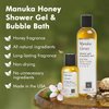 Nabila K Shower Gel & Bubble Bath - Body Wash for Men & Women - Non-Drying Formula with Jojoba, Aloe Vera, And Vitamins C, E & D - Naturally Derived Ingredients - Travel Size - Manuka Honey - 2.4 oz