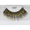 Elegant Lashes C907 "Cleopatra" Premium Black & Gold Metallic Foil Color False Eyelashes for Halloween Dance Rave Costume