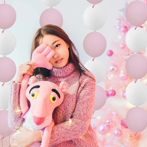 IN-JOOYAA 6 Inch Latex Link Balloons 100 Pcs Quick Link Balloon for Party Decoration(White and Macaron Pink)