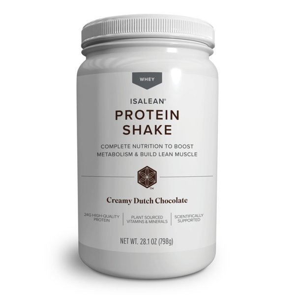 Isagenix IsaLean Shake - Meal Replacement Protein Shake Supports Healthy Weight & Muscle Growth - Protein Powder Enriched with 23 Vitamins - Creamy Dutch Chocolate, 30.1 Oz (14 Servings)