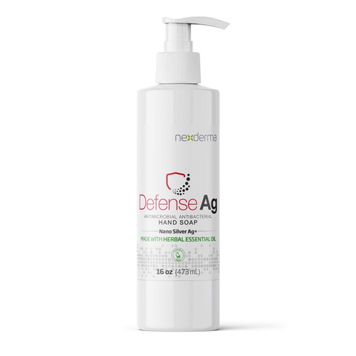 NEXDERMA Defense Ag Hand Soap with Goodness of Silver, Oat Extracts, Vitamin E, Coconut Oil & Herbal Essential Oil | Paraben free Moisturizing Everyday Hand Soap - 16 Ounce (473ml)