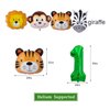 Jungle Theme Balloon Arch Kit for 1 Year Old Baby Boy Girl, Green Happy Birthday Banner Balloons Garland, Safari Shower Party Supplies Decorations 105pcs Wild Jungle Theme Party Supply Animal Balloon