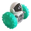Piggy Poo and Crew Robot Shaped Treat Dispenser Push Toy for Your Pet - Requires No Batteries (Teal)