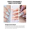 Nail Liner Brush, Fine Line Nail art Brushes 5/9/15/20/25mm Thin Line Nail Brushes Detail Drawing, Liner Brush for Nails Gel