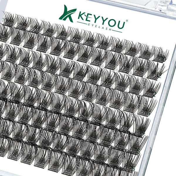 Lash Clusters,96 Pcs Cluster Lashes D Curl 10-18MIX DIY Lash Extensions Eyelash Clusters,KEYYOU Volume Wispy Individual Lashes Soft&Comfortable Easy DIY at Home(Y13,D-10-18MIX)