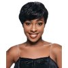 PHOCAS Short Human Hair Pixie Cut Wigs with Bangs for Women Short Black Wavy Wigs Layered Natural Fashion Short Human Hair Wigs
