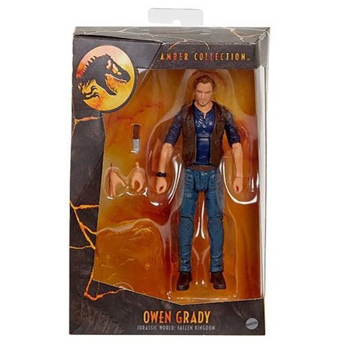 Jurassic World Toys Owen Grady 6-inches Collectible Action Figure with Movie Detail, Movable Joints, Toy Knife Accessory, Extra Hands, Display Stand; for Ages 4 and Up