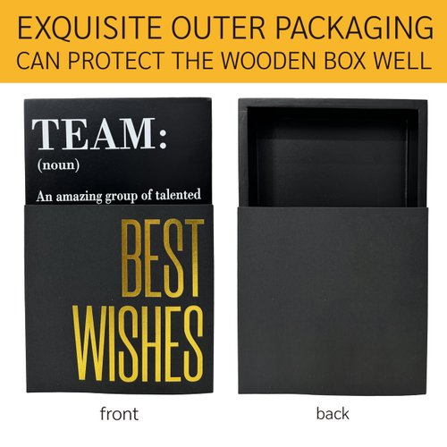Inspirational Team Noun Office Decor Desk Decor Wooden Box Sign Rustic Black Wood Block Plaque Box Sign for Home Office Desk Shelf Table Decoration Coworker Gift Team Definition Teamwork Sign
