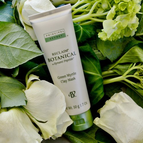 Principal Secret reclaim BOTANICAL Anti-Aging Skincare Green Myrtle Exfoliating Face Clay Mask with Minerals, Botanicals, Antioxidants, Peptides, Women and Men 1.7oz