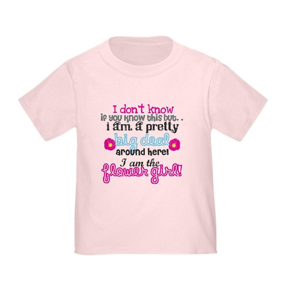 CafePress Big Deal Flower Girl Toddler T Shirt Cute Toddler T-Shirt, 100% Cotton