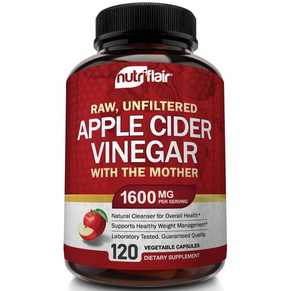 Apple Cider Vinegar Capsules with The Mother - 120 Vegan ACV Pills - Best Supplement for Healthy Weight Loss, Diet, Keto, Digestion, Detox, Immune - Powerful Cleanser & Appetite Suppressant Non-GMO