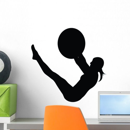 Wallmonkeys WM177464 Aerobic Fitness Silhouette-2 Peel and Stick Wall Decals, 18" W x 18" H-Small