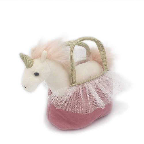 MON AMI Phelia Unicorn Plush Toy & Purse, Unicorn Stuffed Animal Toy with Pet Carrier Set, Stuffed Animal Bag, Ideal Gift for Christmas for Little Girls, Toddlers