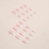 Foccna 24Pcs French Press on Nails Medium, White Fake Nails Almond Nails Glazed, Glossy False Nails, Acrylic Nails for Women and Girls