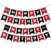 Racing Happy Birthday Banner Red Black Race Car Birthday Banner for Race Car Birthday Party Decorations Supplies