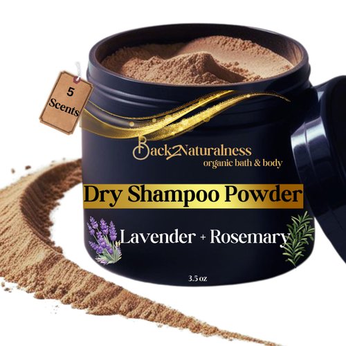 Back2Naturalness New! 100% Non Aerosol Dry Shampoo Powder for Women – Organic Dry Shampoo Powder for Dark Hair, Brunettes, Oily Hair, & Volume Boost, 3.5 oz, Lavender + Rosemary Scent