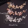 Teyglen Flower Bride Wedding Hair Comb Bridal Silver Leaf Pearl Side Hair Comb Handmade Gold Silver Leaf Rhinestone Hair Pieces Hair Accessories for Women Flower Girls Bridesmaid (Silver)