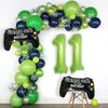 Video Game Party Balloons for Boys 11th Birthday Decorations- 2 Packs Game Controller Mylar Balloons with Green Number Balloons 11