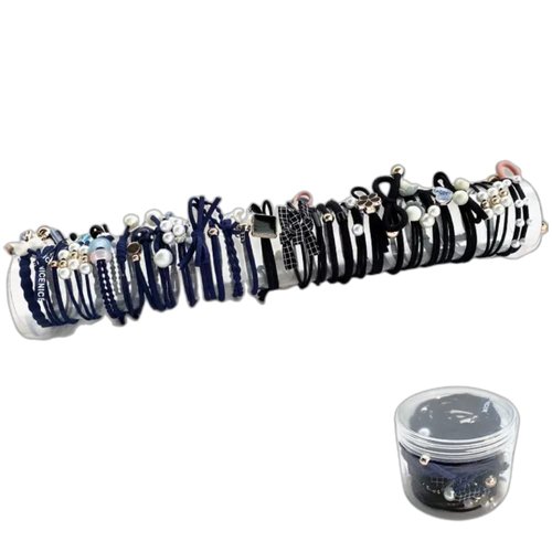 28PCS Headdress Hair Rope High Ponytail Braid Leather Band Hair Ring Stretchable Rubber Hair Band for Women and Girls (INS suit 28PCS)