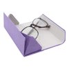 Real Sic Vegan Leather Eyeglass Case - Reading Glasses Case with Magnetic Folding - Leather Sunglass Case with Aluminum & Cardboard Core - Hard Case for Sunglasses, Reading Glasses - (Purple - Small)