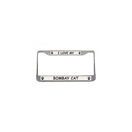 Bombay Cat License Plate Frame (Chrome) 5 Year Warranty