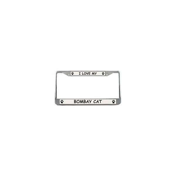 Bombay Cat License Plate Frame (Chrome) 5 Year Warranty