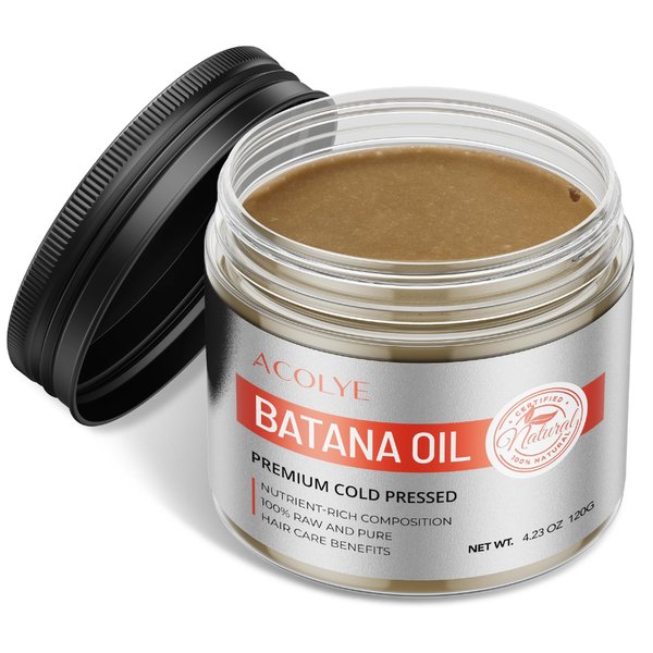 Acolye Raw Batana Oil for Hair Mask: Natural Unrefined Batana Hair Mask for Nourishes Dry Damaged Strengthens Hair Resilience Men Women (4.23, Earthy)