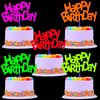 24 Pieces Glow Party Neon Party Supplies Happy Birthday Cake and Cupcake Toppers for Glow Neon Birthday Party Wedding Decoration Black Light Reactive Party Halloween Christmas