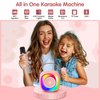 Karaoke Machine for Kids, Mini Portable Bluetooth Karaoke Speaker with 2 Wireless Microphones and Lights, Birthday Gifts for Girls Ages 4, 5, 6, 7, 8, 9, 10, 12+(Pinkcolor)