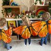 D.Q.Z Kids Monarch Butterfly Wings for Toddlers Girls Halloween Dress Up Costumes Children Fairy Party Favors (Orange)