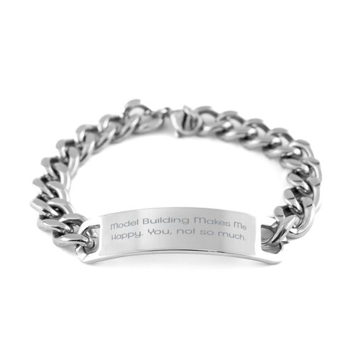 Inspirational Model Building Cuban Chain Bracelet, Model Building Makes Me, Present for Men Women, Joke Gifts from Friends, Model Kits, Building Toys, STEM Toys, Construction Toys, Tinker Toys