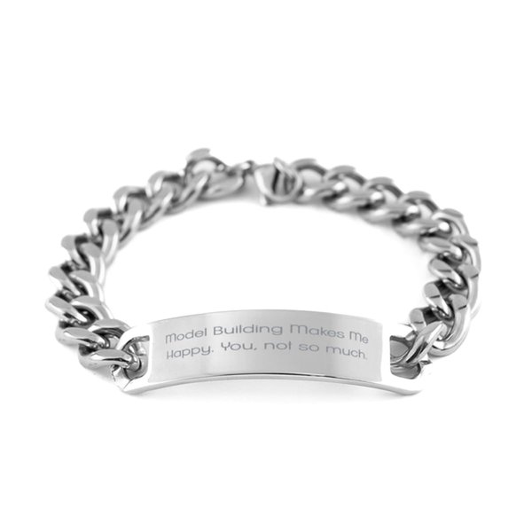 Inspirational Model Building Cuban Chain Bracelet, Model Building Makes Me, Present for Men Women, Joke Gifts from Friends, Model Kits, Building Toys, STEM Toys, Construction Toys, Tinker Toys