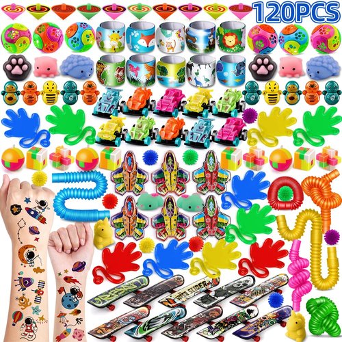 nicknack 120pcs Party Favors for Kids, Pinata Stuffers Toy Assortment for Kids Birthday Treasure ...