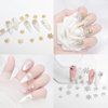 COOSLIM 30PCS Christmas Snowflake Nail Charms, Silver Snowflake Nail Art Charms for Acrylic Nails, 3D Alloy Snowflake Charms for Women Manicure DIY Crystals Winter Christmas Nails S3