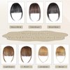 Clip in Bangs 100% Human Hair Fake Bangs Clip in Hair Extensions Light Brown Air Bangs Fringe With Temples Hairpieces for Women Curved Bangs for Daily Wear