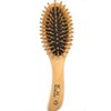 Bamboo Bristle Hair Brush, Scalp Massager Wooden Brush, Wooden Hair Comb with Handle for Women and Men, Wooden Detangler Comb for Hair Growth
