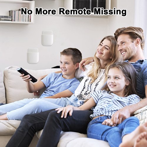 kulusion 3 Pcs Remote Control Holder, Wall Mount Pen Holder Hole-Free Self Adhesive Phone Charging Organizer Pencil Storage Containers for Home Office School Supply Orgaizer ​(White