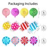 12 Pcs Sweet Candy Balloon Set,18 Inch Candies Mylar Foil Balloons,Round Lollipop Balloon,Candy themed Party Decorations for Kids Christmas Birthday Party Baby shower supplies