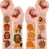 8 Sheets Lion Temporary Tattoo Tattoos Theme Safari Jungle Birthday Party Supplies Decorations Favors Decor Stickers for Men Women Kids Gifts School Prizes Rewards