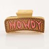Merbaa Cowhide Howdy Hand Tooled 9cm Patch Hair Claw Clips Cowgirl Fashion Tooled Leather Clip for Long Short Curly Hair Matte Claw Clip Cowgirl Accessories