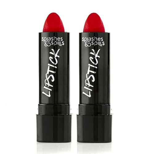 Vivid Red Lipstick - 2 Pack - Bold, Translucent, No Sheen Lip Color With Matte Finish - Makeup an...