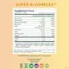 PURE SYNERGY Super B-Complex | Vitamin B Complex Made with Organic Whole Foods | Vegan Supplement with Natural Vitamin B12, Niacin, and Folate | for Energy, Focus and Mood Support (60 Tablets)