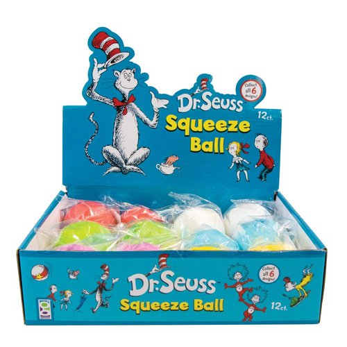 Raymond Geddes Dr. Seuss Squeeze Balls (Pack of 12) - Assorted Squeeze Fidget Balls for Kids - Novelty Toys for Birthday Party Favors and Prizes