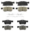 YxpBrake Ceramic Front and Rear Disc Brake Pads Kit with Hardware fit for Ford Edge 2015 2016 2017 2018 2019 2020 2021 Lincoln MKX 2016-2018 Nautilus 2019 2020