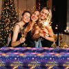 YVAINE 3 Pieces Happy New Year Tablecloths 54x87 Inch New Years Eve Party Table Cover Happy New Year Decorations Plastic Tablecover 2025 New Years Eve Party Supplies