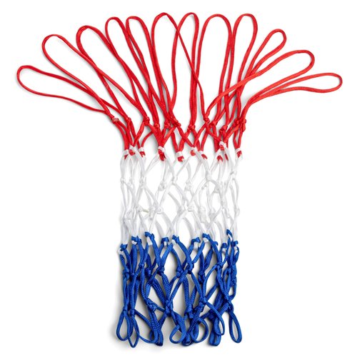Champion Sports 4mm - 50gm - Basketball Net - Braided Nylon - Red/White/Blue