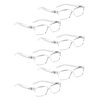 LUR READING GLASSES 6 Pack Spring Hinge Comfort Plastic Readers (Clear)